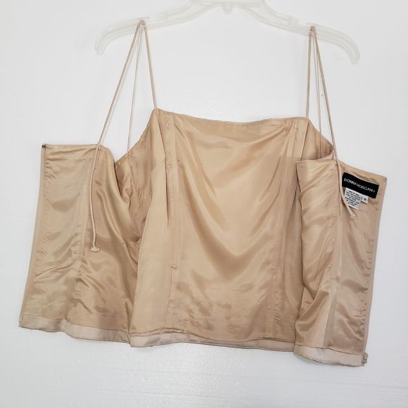 NWT Donna Morgan Ivory Camisole Style Lined Blouse with Embroidered Hem, Size 8 - Picture 3 of 10